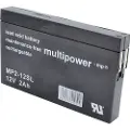 Noname multipower MP2-12SL Blybatteri 12 V 2 Ah Blyfleece (B x H x T) 148 x 90 x 20 mm Fladstik 4,8 mm Vedligeholdelsesfri, Lav selvafladning