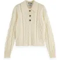 Scotch & Soda Cable Stitch Knit Langermet Poloskjorte