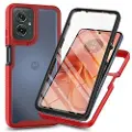 Mtp Products Motorola Moto G55 360 Beskyttelse Deksel - Rød / Klar
