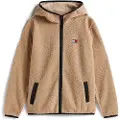 Tommy Hilfiger for man. DM0DM19224 Brown hooded sweatshirt with teddy hood (XL), Casual, Polyester