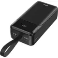 BWOO 65W Powerbank 30000mAh med 2xUSB, 1xUSB-C og LCD-skjerm - Svart