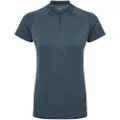 Montane F Dart Zip T-Shirt, dame, blå