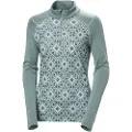 Helly Hansen Merino Midweight Graphic 1/2 Zip, Dame, Cactus