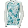 Helly Hansen Lifa Merino Midweight Graphic Crew, Dame, Seafoam Floral AOP