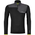 Ortovox Fleece Light Zip Neck, Herre, Black Raven