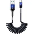 JOYROOM Crystal-Clear USB-kabel Spiral 3A USB til USB-C 1,5 m - Svart