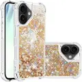 Mtp Products iPhone 17 Glitter Quicksand TPU-deksel - Gullhjerter
