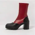 Art for woman. 1197311RB003_008 Red leather ankle boots -Heel height: 9cm (39), 8 to 10 cm, Zip, Casual