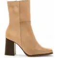 Mtng for woman. 59663 Beige Porto Leather Ankle Boots (36), 5 to 8 cm, Zip, Casual