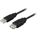 Deltaco USB2-101S - USB-forlengelseskabel - USB (hunn) til USB (hann) - USB 2.0 - 10 cm - svart