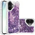 Mtp Products iPhone 17 Glitter Quicksand TPU-deksel - Lilla hjerter