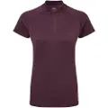 Montane F Dart Zip T-Shirt, t-skjorte, dame, mørkelilla