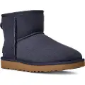 Ugg for woman. 1016222 Classic Mini II Leather Ankle Boots navy (36), Flat, None, Casual, Homewear