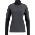 Lundhags Prime Merino Half Zip, mellomlag, dame, grå/svart