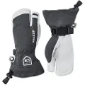 Hestra Army Leather Heli Ski, 3-finger Skihansker, Junior, Grey