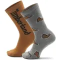 Timberland for man. TB0A6BTB0521 Set 2 Pairs of Socks Print grey, brown (S), Homewear, Cotton