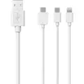 Sinox SOE04960, 1 m, USB A, USB C/Micro-USB B/Lightning, USB 2.0, Vit