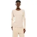 Emporio Armani for woman. 7W000456_AF10373 Long sleeve beige ribbed knitted T-shirt (L), Casual, Cotton
