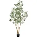 Vevor 240 cm kunstig oliventre med svart potte, høyt kunstig tre med naturlig trestamme og realistiske grønne blader og frukter, innendørs kunstig plante for hjem, kontor, stue, hjørnedekor