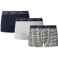 Pepe Jeans for man. PMU11194 Set 3 Boxer shorts Ao Logo grey, navy (L), Homewear, Cotton