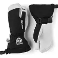 Hestra Army Leather Heli 3-finger Skihansker, Junior, Black