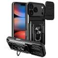 Mtp Products iPhone 17 Pro Hybrid-deksel med Roterende Ring med Kameraskjold - Svart