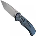 We Knife Zentron, Blue Titanium, Stonewash