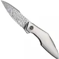 We Knife Krait Snake Damasteel foldekniv, Gray Titanium