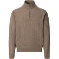 Hackett Lambswool Cable Genser Med Halv Glidelås