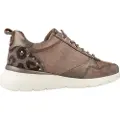 Carmela for woman. 16251302-TAUPE Leather trainers 162513 brown (38), Flat, Laces, Casual