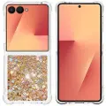 Mtp Products Samsung Galaxy Z Flip7 Glitter Quicksand TPU-deksel - Gullhjerter