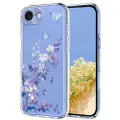 Mtp Products iPhone 16e TPU-deksel med blomstermønster - Lilla