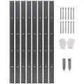 Vevor metall landskapskant, 8-pakninger 72 tommer rustbestandig aluminiumslegering landskapskant, bøyelig hagekant, kraftig plenkantgjerde for blomsterbed, hagesti