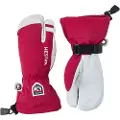 Hestra Army Leather Heli Ski, 3-finger Skihansker, Junior, Red
