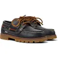 Camper unisex for kids. K800416-001 Compas navy leather boat shoes (32), Flat, Laces, Casual, children's fashion