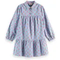 Scotch & Soda Cotton Flannel Printed Kjole Med Lange Ermer