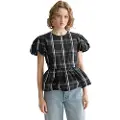 Scotch & Soda Cap Taffeta Peplum Kort Ermet Bluse