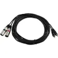 Omnitronic 3022522E, 2 x XLR (3-pin), Hankjønn, 2 x RCA, Hankjønn, 6 m, Sort