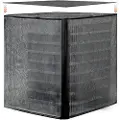 Vevor klimaanleggsdeksel, 914 x 914 x 1010 mm klimaanleggsdeksel, dobbeltlags, avtakbar baldakin, vanntett polyester, universell HVAC-beskytter for utendørs klimaanlegg, svart