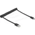 DeLOCK - USB-kabel - USB (hann) til 24 pin USB-C (hann) - USB 2.0 - 2 A - 75 cm - rullet sammen - svart