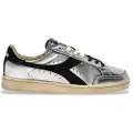 Diadora for woman. 201182227 Prestige Metal Used Silver Leather Sneakers (39), Flat, Laces, Casual