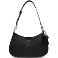 GUESS for woman. HWZG9672180 Noelle saffiano shoulder bag black (OSFA), Casual, Polyurethane