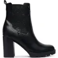 GUESS for woman. FLFNLLELE10 Nealle ankle boots with logo 4G black (37), Leather, 8 to 10 cm, None, Casual
