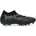 Puma FUTURE 8 MATCH FG/AG Football Boots Unisex, Shoes, Black/Fizzy Light/Green Terrain, 43