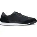 Hugo Boss for man. 50548864 Nitan black leather trainers (41), Flat, Laces, Casual