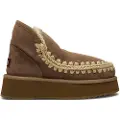 Mou for woman. MU.FW681000A Leather ankle boots Mini Eskimo Platform brown (40), 8 to 10 cm, None, Casual, Grey, Taupe