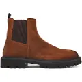 Hugo Boss for man. 50552572 Brown Julyo Chelsea leather ankle boots (43), Flat, None, Classic