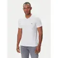 Giorgio Armani for man. EM000392_AF14132 Set of two white V-neck T-shirts (M), Homewear, Cotton, Short sleeve