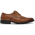 Clarks for man. 26130095 Tilden Walk brown leather shoes (45), Flat, Laces, Casual, Classic