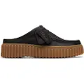 Clarks for woman. 26181193 Torhill Mule leather shoes black (41), Flat, 3 to 5 cm, None, Casual